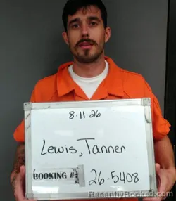 Mugshot of Tanner Cole Lewis booked in Sebastian County, Arkansas on August 11, 2026