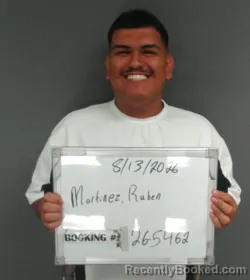 Mugshot of Ruben Martinez booked in Sebastian County, Arkansas on August 13, 2026