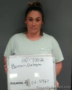 Mugshot of Delayna Christine Barnhill booked in Sebastian County, Arkansas on August 14, 2026