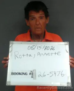 Mugshot of Annette Sue Rotta booked in Sebastian County, Arkansas on August 14, 2026