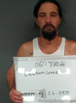 Mugshot of Lonnie Mack Lawson booked in Sebastian County, Arkansas on August 14, 2026