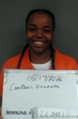 Mugshot of Khamarea Tanae' Campbell booked in Sebastian County, Arkansas on August 14, 2026