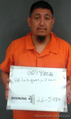 Mugshot of Juan Velazquez booked in Sebastian County, Arkansas on August 14, 2026
