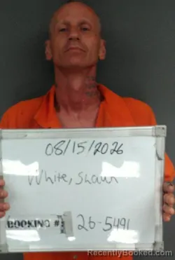 Mugshot of Shaun Paul White booked in Sebastian County, Arkansas on August 15, 2026