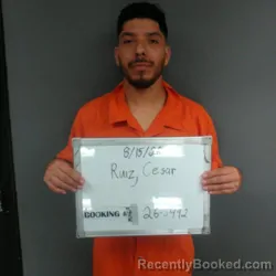 Mugshot of Cesar Enrique Ruiz booked in Sebastian County, Arkansas on August 15, 2026