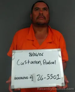 Mugshot of Rafael Castanon booked in Sebastian County, Arkansas on August 15, 2026
