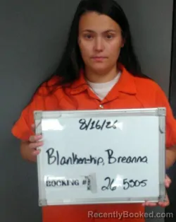 Mugshot of Breanna Elaine Blankenship booked in Sebastian County, Arkansas on August 16, 2026