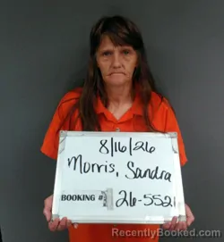 Mugshot of Sandra Lynn Morris booked in Sebastian County, Arkansas on August 16, 2026