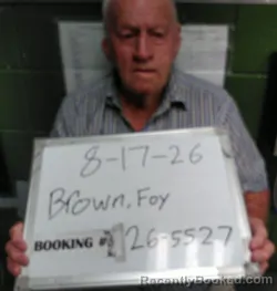 Mugshot of Foy Hale Brown booked in Sebastian County, Arkansas on August 17, 2026