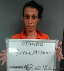 Mugshot of Meghan Ashley Bryan booked in Sebastian County, Arkansas on August 18, 2026