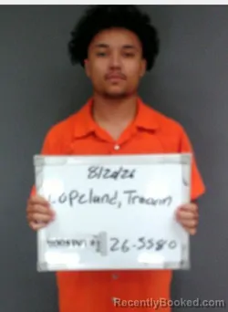 Mugshot of Traevin Dean Copeland booked in Sebastian County, Arkansas on August 19, 2026