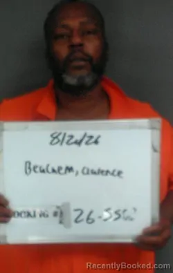 Mugshot of Clarence Edward Junior Beachem booked in Sebastian County, Arkansas on August 20, 2026