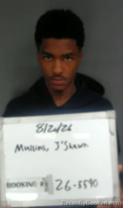 Mugshot of J'Shawn Martez Mullins booked in Sebastian County, Arkansas on August 20, 2026