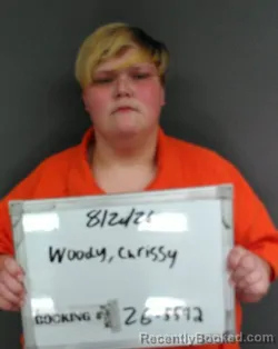Mugshot of Chrissy Elizabeth Woody booked in Sebastian County, Arkansas on August 20, 2026