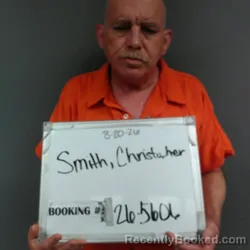 Mugshot of Christopher Dean Smith booked in Sebastian County, Arkansas on August 20, 2026