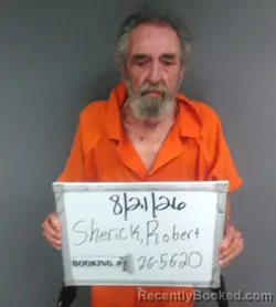 Mugshot of Robert Wayne Sherick booked in Sebastian County, Arkansas on August 21, 2026