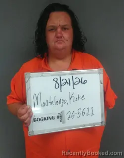 Mugshot of Katie Rochelle Montelongo booked in Sebastian County, Arkansas on August 21, 2026