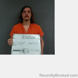 Mugshot of Harold Luke Leder booked in Sebastian County, Arkansas on August 22, 2026