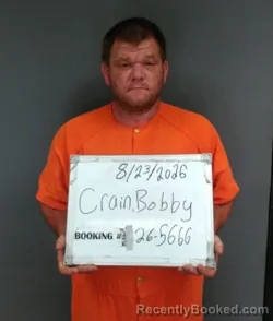 Mugshot of Bobby Lee Crain booked in Sebastian County, Arkansas on August 22, 2026