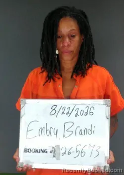 Mugshot of Brandi Embry booked in Sebastian County, Arkansas on August 23, 2026