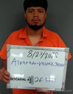Mugshot of Jessy Alvarado-Valdez booked in Sebastian County, Arkansas on August 23, 2026