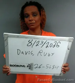 Mugshot of Ruby Yvette Davis booked in Sebastian County, Arkansas on August 23, 2026