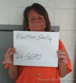 Mugshot of Shelley Danyel Bledsoe booked in Sebastian County, Arkansas on August 24, 2026