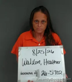 Mugshot of Heather Nicole Waldon booked in Sebastian County, Arkansas on August 24, 2026