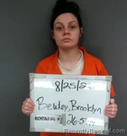 Mugshot of Brooklyn Deanne Bewley booked in Sebastian County, Arkansas on August 25, 2026