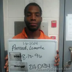 Mugshot of Lamonte Dion Arnaud booked in Sebastian County, Arkansas on August 26, 2026