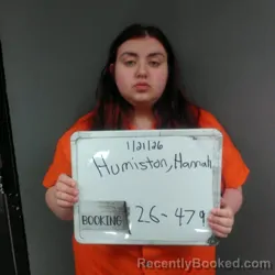 Mugshot of Hannah Marie Aracely Humiston booked in Sebastian County, Arkansas on August 26, 2026