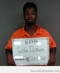 Mugshot of Da'Monte Jordan booked in Sebastian County, Arkansas on August 27, 2026