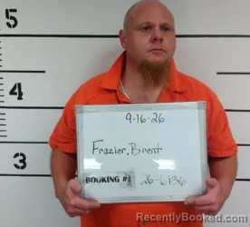 Mugshot of Brent Eric Frazier booked in Sebastian County, Arkansas on September 16, 2026