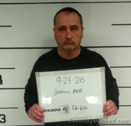 Mugshot of Paul Martin Stephens booked in Sebastian County, Arkansas on September 24, 2026