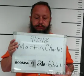Mugshot of Charles Anthony Martin booked in Sebastian County, Arkansas on September 27, 2026