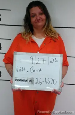 Mugshot of Brandi Lee Witt booked in Sebastian County, Arkansas on September 27, 2026