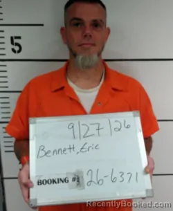 Mugshot of Eric Bennett booked in Sebastian County, Arkansas on September 27, 2026