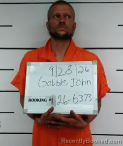 Mugshot of John Trevor Gobble booked in Sebastian County, Arkansas on September 28, 2026