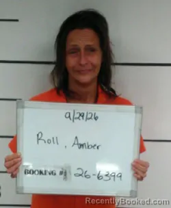 Mugshot of Amber Liann Roll booked in Sebastian County, Arkansas on September 29, 2026