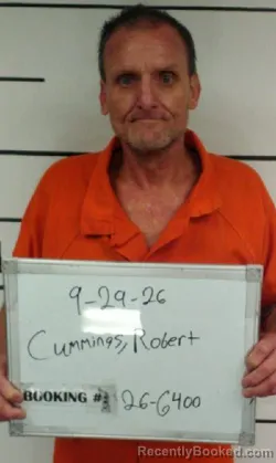 Mugshot of Robert Allen Cummings booked in Sebastian County, Arkansas on September 29, 2026