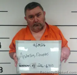 Mugshot of Douglas Alan Anderson booked in Sebastian County, Arkansas on September 29, 2026