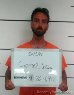 Mugshot of Joshua Ray Gomez booked in Sebastian County, Arkansas on October 1, 2026
