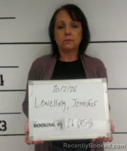 Mugshot of Jennifer Kathleen Lewelling booked in Sebastian County, Arkansas on October 2, 2026