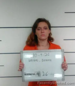 Mugshot of Deanna Nichole Williams booked in Sebastian County, Arkansas on October 4, 2026
