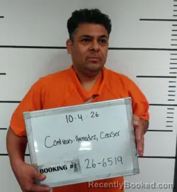 Mugshot of Cesar Contreras-Hernandez booked in Sebastian County, Arkansas on October 4, 2026