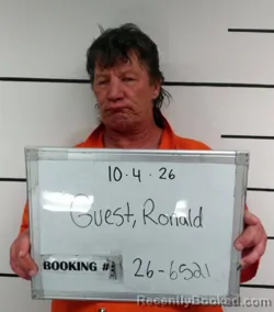 Mugshot of Ronald Guest booked in Sebastian County, Arkansas on October 4, 2026