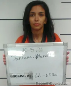 Mugshot of Maria Deann Santana booked in Sebastian County, Arkansas on October 5, 2026