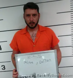 Mugshot of Dalton Ray Mize booked in Sebastian County, Arkansas on October 5, 2026