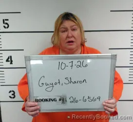 Mugshot of Sharon Donna Guyot booked in Sebastian County, Arkansas on October 7, 2026