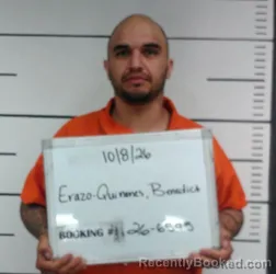 Mugshot of Benedict Edgar Erazo Quinones booked in Sebastian County, Arkansas on October 8, 2026